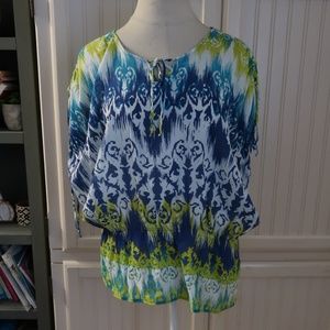 NWT AVENUE BLUE & GREEN BLOUSE 22/24